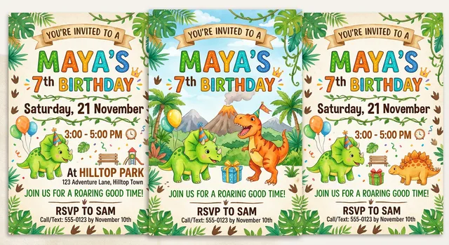 Nano Banana 2: Invitation to a 7th birthday party