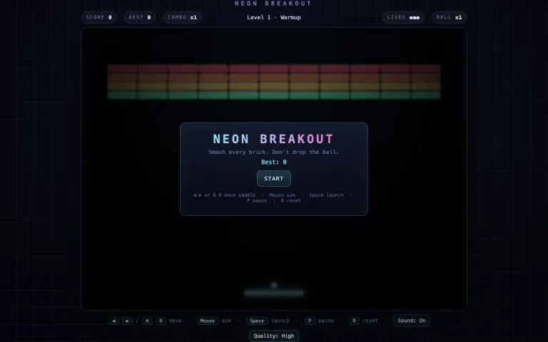 MiniMax M3: Playable Breakout