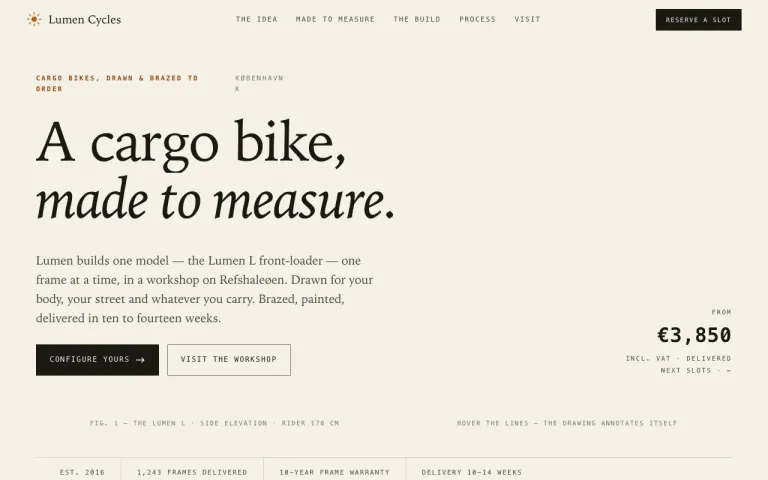 GLM 5.3 Prime: Landing page for a cargo bike workshop