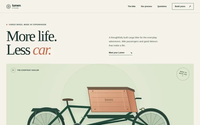 GPT-6.1 Terra: Landing page for a cargo bike workshop