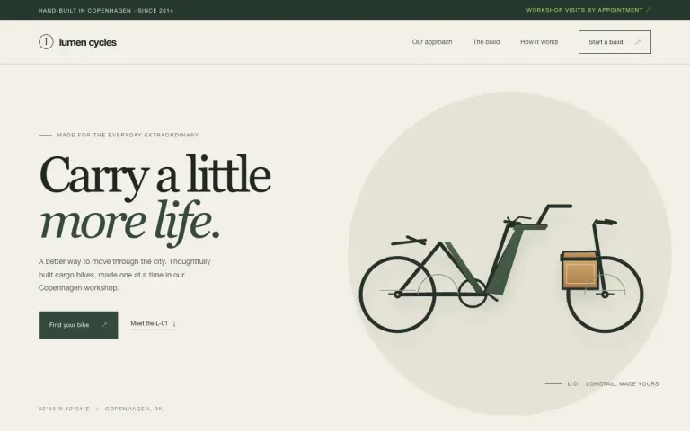GPT-6 Luna: Landing page for a cargo bike workshop