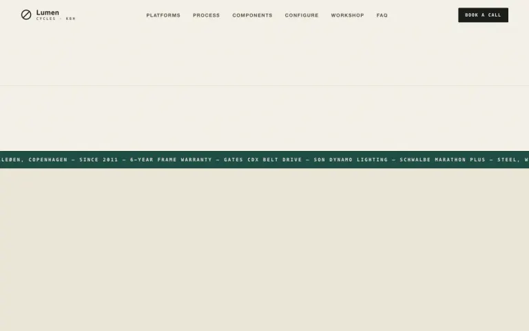 Ling 3.1 Flash: Landing page for a cargo bike workshop