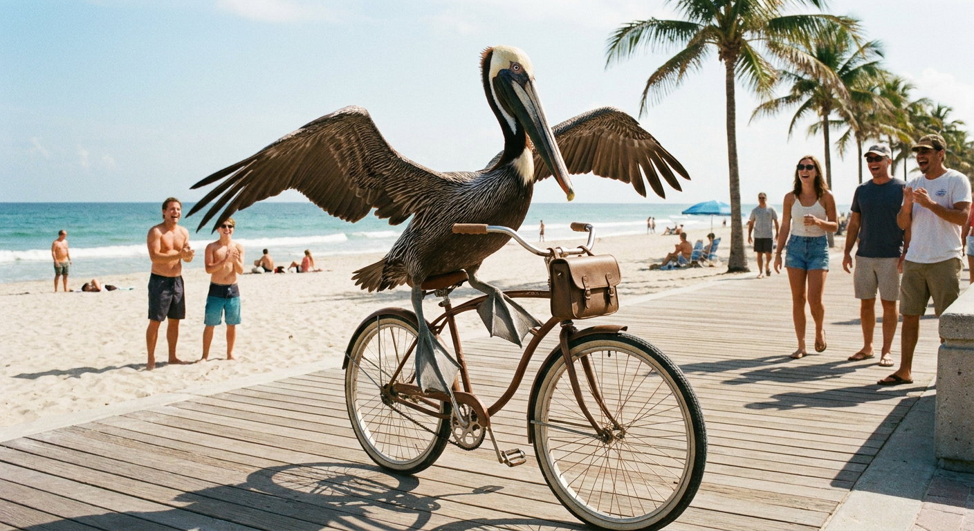 Nano Banana Pro: Pelican riding a bicycle (image models)