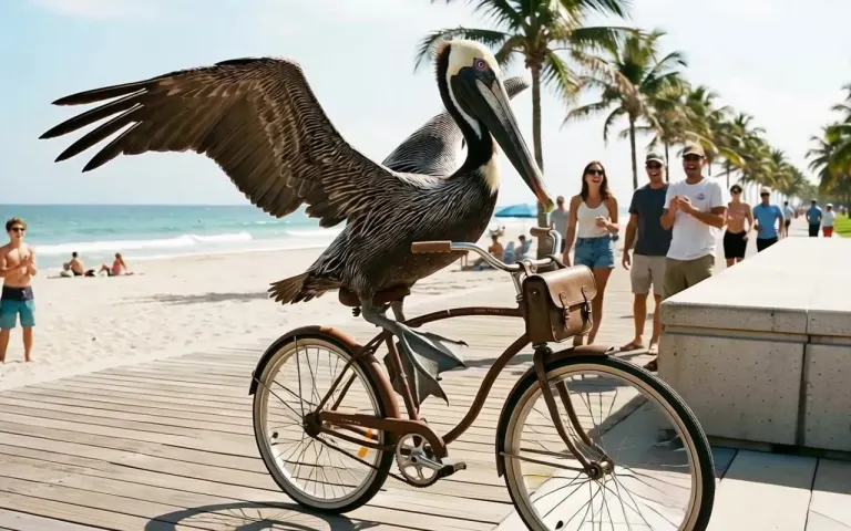 Mischief 1: Pelican riding a bicycle (video models)