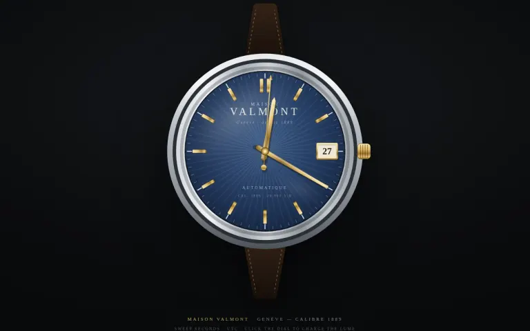 GLM 5.3: Wristwatch that shows the current time